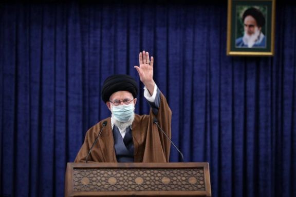 Iran's Supreme Leader Ali Khamenei during his speech. February 17, 2022