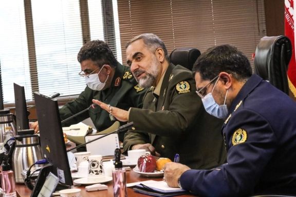 Iran's defense minister visiting the Aerospace Industries Organization. December 8, 2021