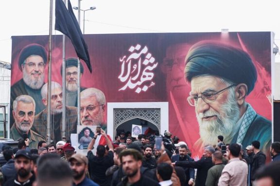 مراسم تشییع جنازه یکی از فرماندهان کشتهشده حشد الشعبی، بغداد، چهارم فروردین