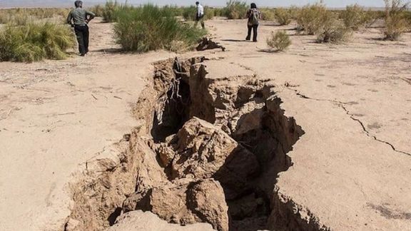 A recent crack near Esfahan shows a growing danger in Iran. Undated