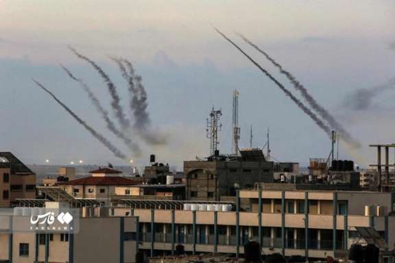 Hamas rockets fired towards Israel during the attack on October 7, 2023