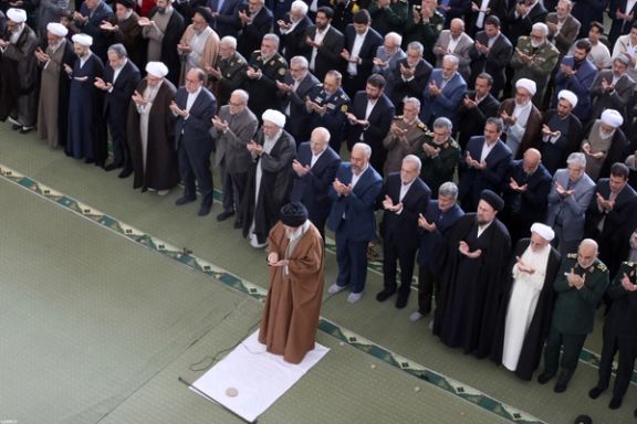Iran's Supreme Leader Ali Khamenei leading the Eid al-Fitr prayers, marking the end of the fasting month of Ramadan, Tehran (March 31, 2025)