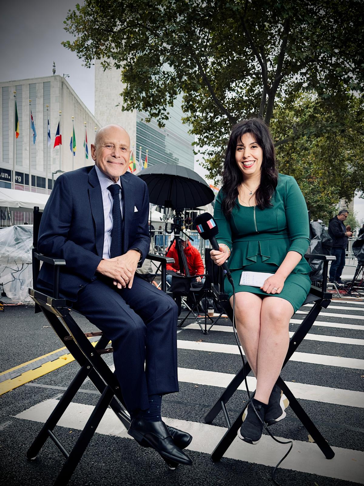 Barry Rosen in an interview with Iran International's Negar Mojtahedi during the United Nations General Assembly (UNGA) in 2024.