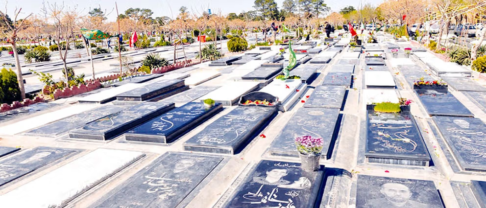 Graves at Behesht-e Zahra cemetery in Tehran, Iran’s largest burial ground (Undated)