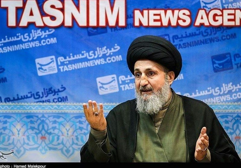 Hameed al-Hussaini, the director Iraq’s section of the Islamic Radio and Television Union, at the office of IRGC-affiliated media outlet Tasnim news agency  