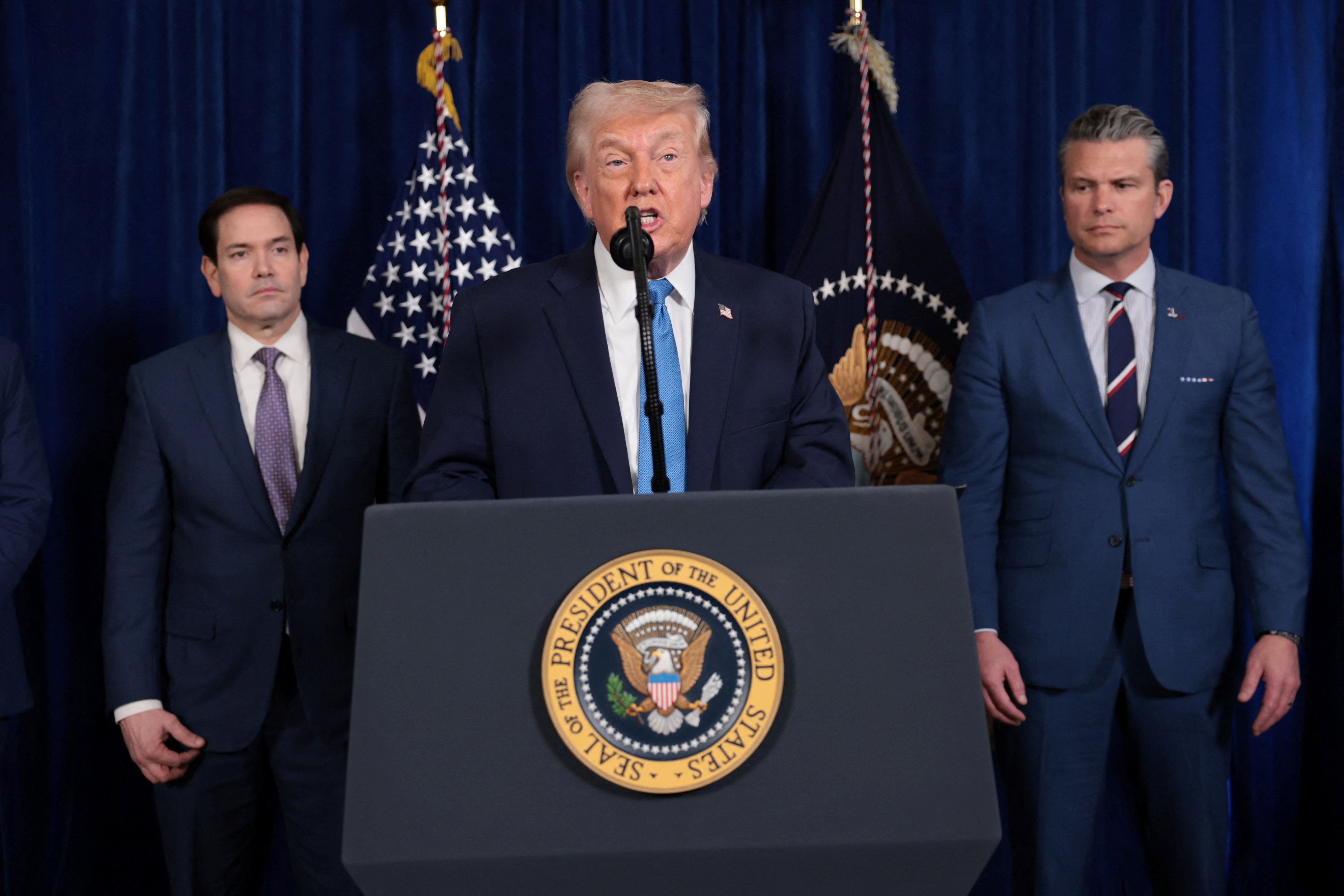 ترامب: اعتقال مادورو وقتل سليماني ومهاجمة منشآت إيران النووية نماذج ناجحة لقوتنا العسكرية