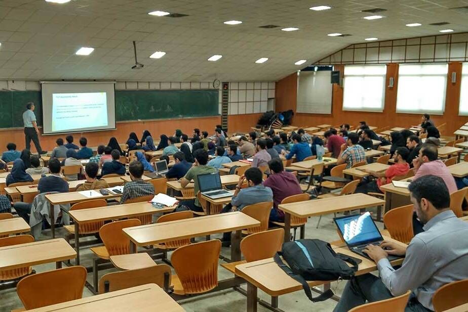 Students during a lecture at Sharif University in Tehran   