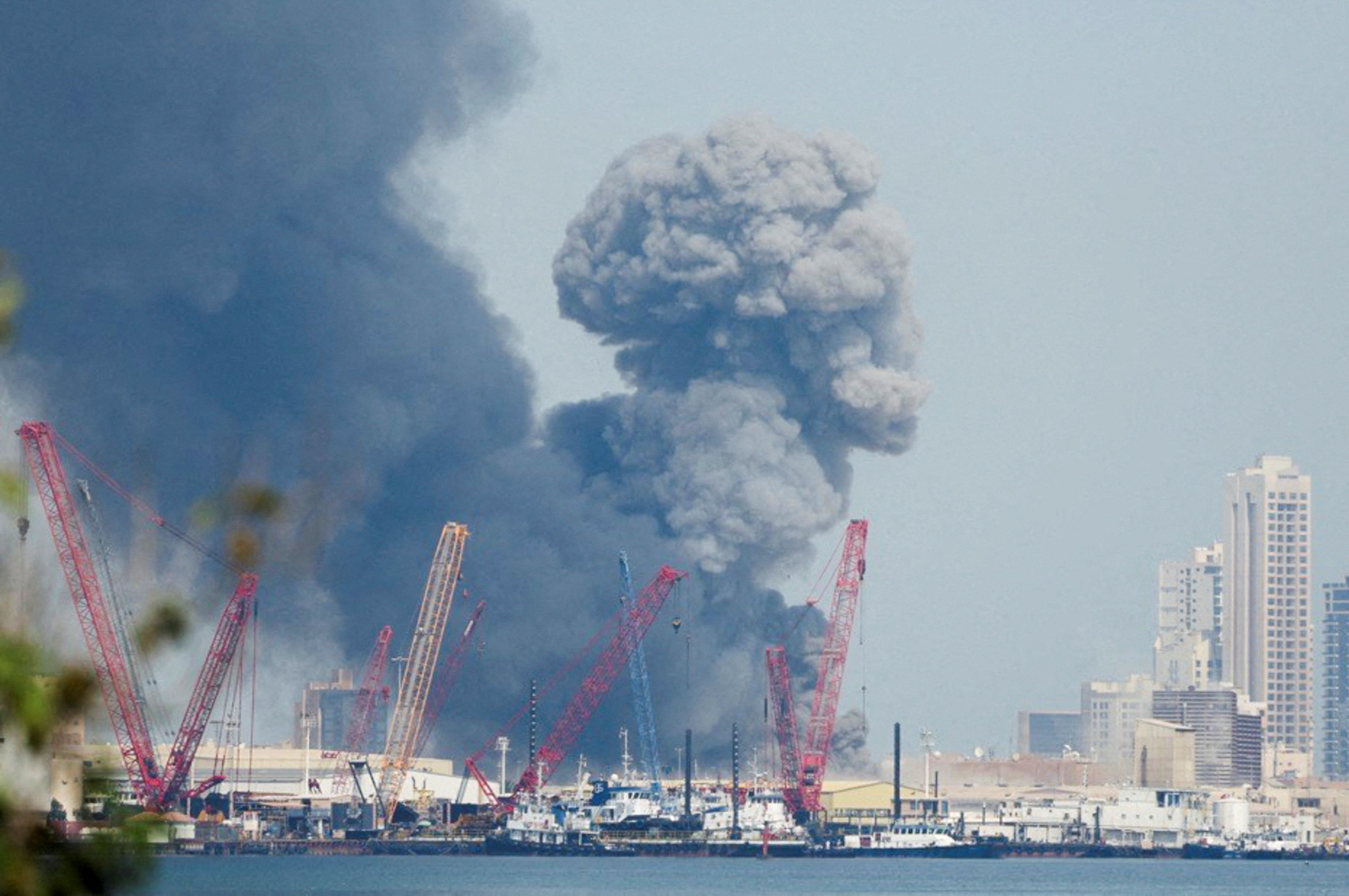Smoke rises in the sky after blasts were heard in Manama, Bahrain, February 28, 2026.