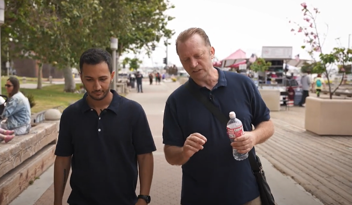 Michael White (right) and Mehdi Vatankhah in San Diego