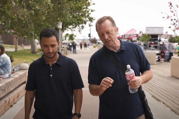 Michael White (right) and Mehdi Vatankhah in San Diego