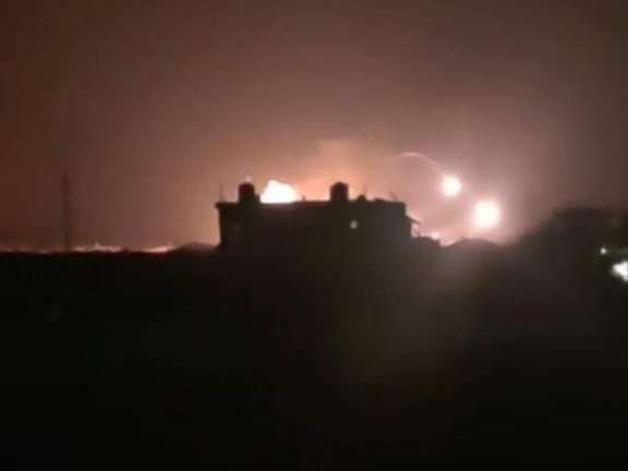 An Israeli air strike near Homs in Syria in November 2022