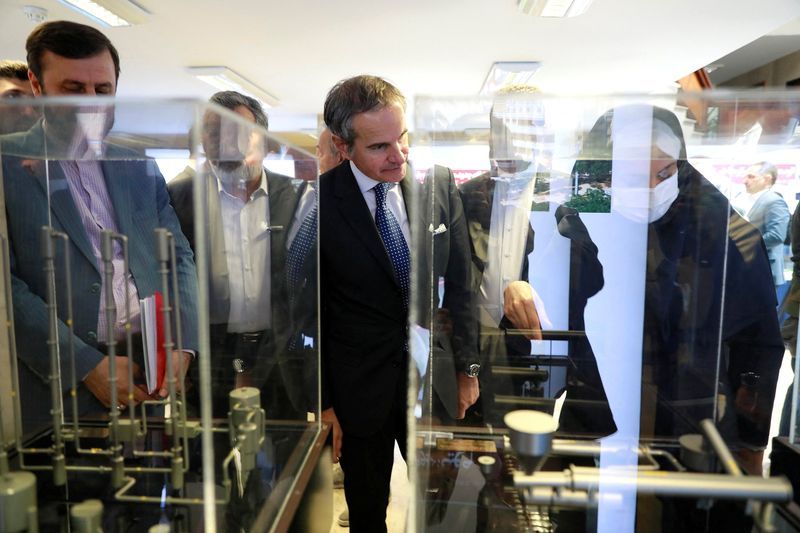 IAEA Director General Rafael Mariano Grossi visiting an exhibition of Iran's nuclear achievements in Tehran (April 2025)