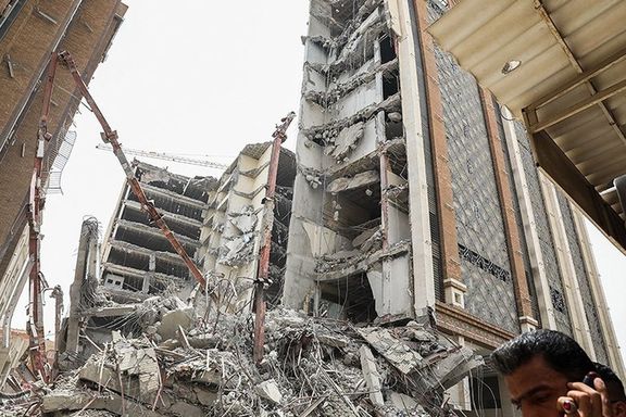 The 10-storey building collapsed in Abadan on Monday