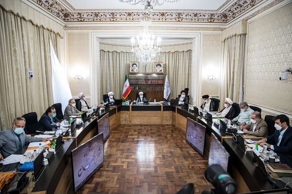 A session of the Guardian Council, a Khamenei-appointed and constitutionally mandated 12-member council that supervises Iran’s elections and has a veto power over legislation passed by the parliament