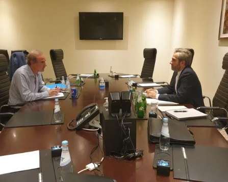 EU coordinator Enrique Mora (L) and Iran's nuclear negotiator Ali Bagheri-Kani in Doha