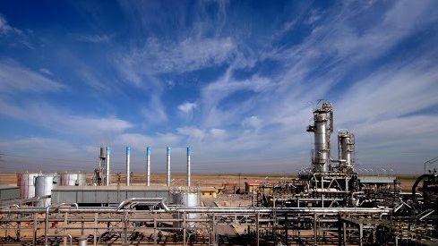 An Iranian oil installation in Khuzestan. Undated