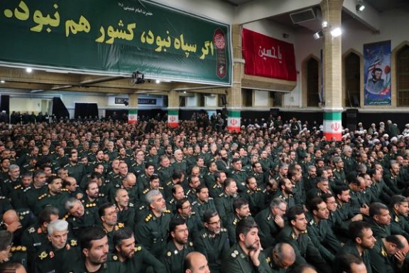 Senior members of the IRGC during a meeting with Supreme Leader Ali Khamenei in Tehran on August 17, 2023