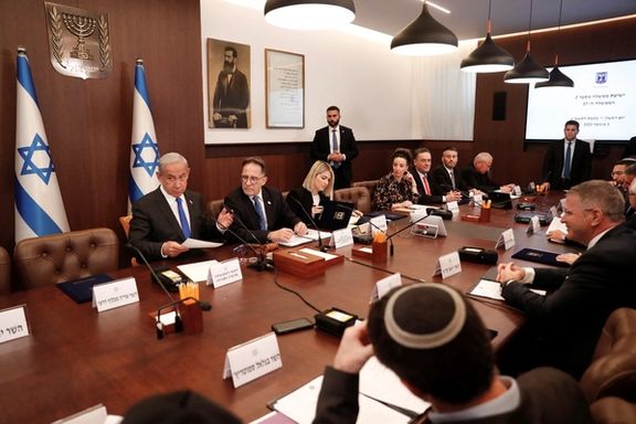Israeli Prime Minister Benjamin Netanyahu attends the weekly cabinet meeting in Jerusalem on January 3, 2023