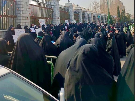 Conservative protesters demand hijab enforcement outside Iran's parliament