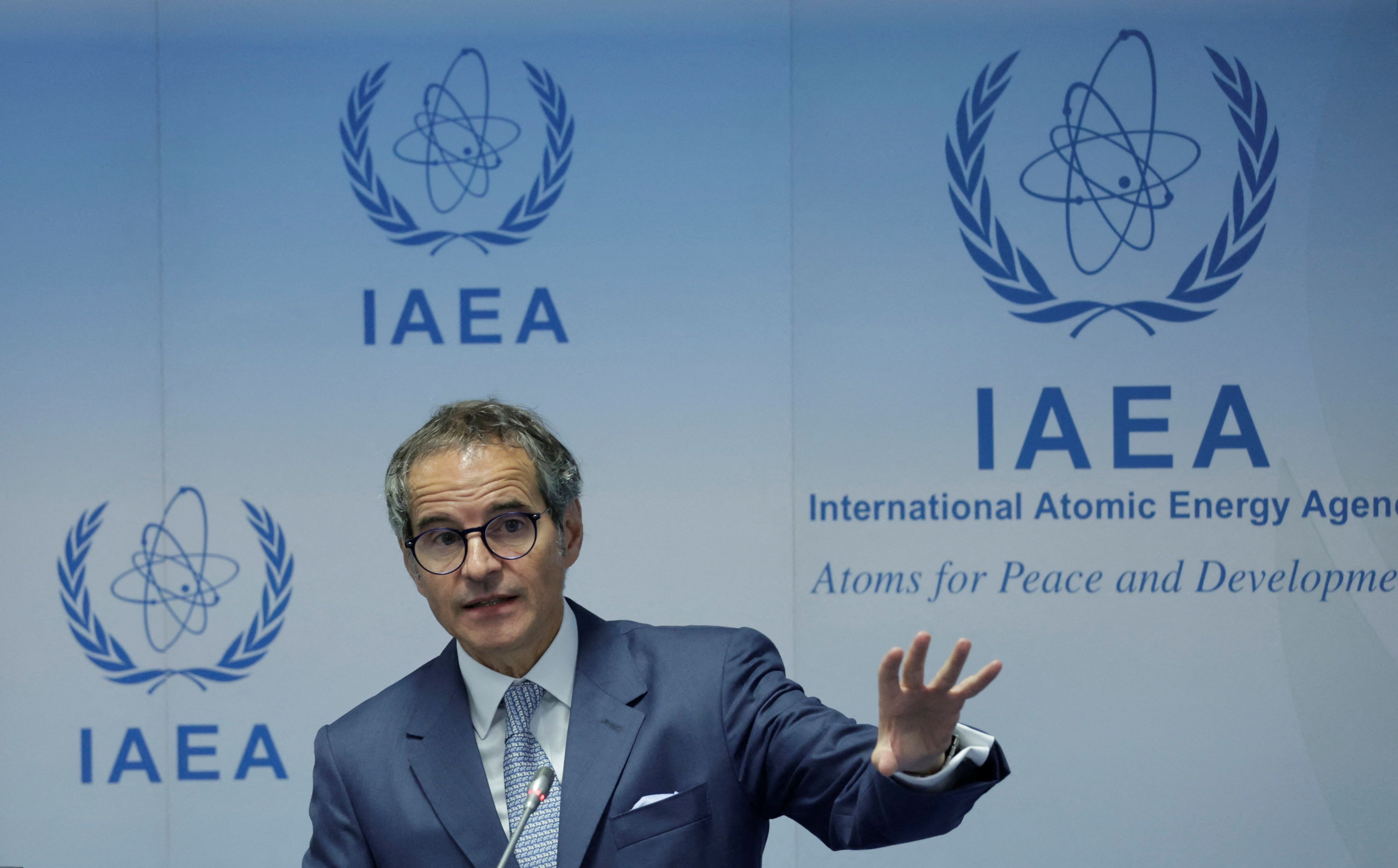 International Atomic Energy Agency (IAEA) Director General Rafael Grossi attends a news conference during an IAEA board of governors meeting in Vienna, Austria, June 5, 2023. 