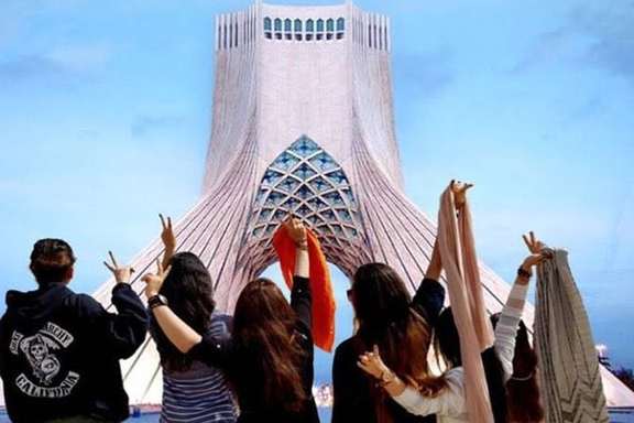 A photo circulating on social media to help the anti-hijab campaign in Iran