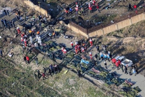 The crash site of flight PS752 near Tehran on January 8, 2020
