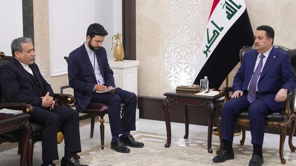 دیدار عباس عراقچی، وزیر امور خارجه جمهوری اسلامی، با محمد شیاع سودانی، نخستوزیر عراق، ۱۶ آذر