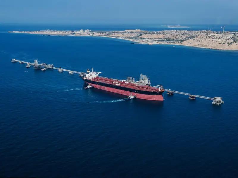 An Iranian oil export facility in the Persian Gulf (Undated)