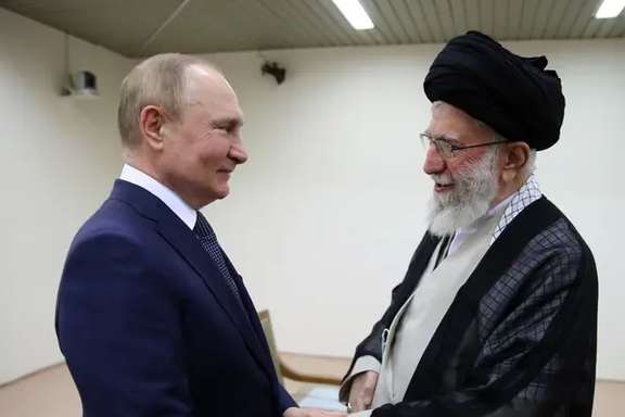 Vladimir Putin meeting Ali Khamenei in Tehran on July 19, 2022