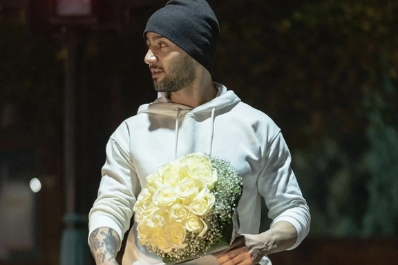 Iranian rapper Toomaj Salehi after release from prison on November 18, 2023