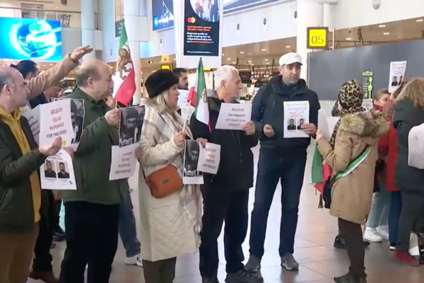 People Gather In Brussels Airport To Stop Deportation Of Two Iranian Asylum Seekers