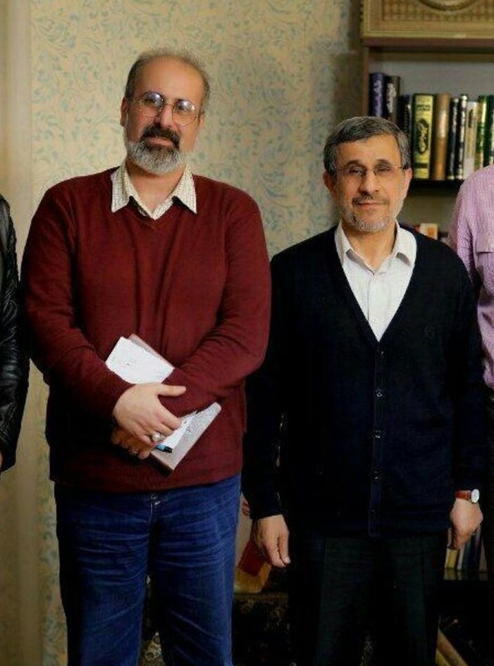 Former President Mahmoud Ahmadinejad (right) and his aide Abdolreza Davari   (undated)