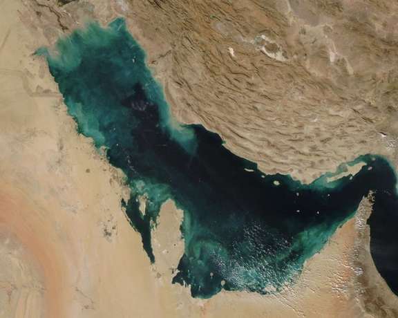 Satellite view of the Persian Gulf