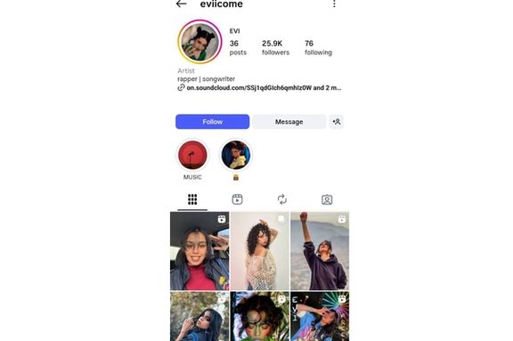 نمایی از صفحه اینستاگرامی «اوی»، رپر ایرانی