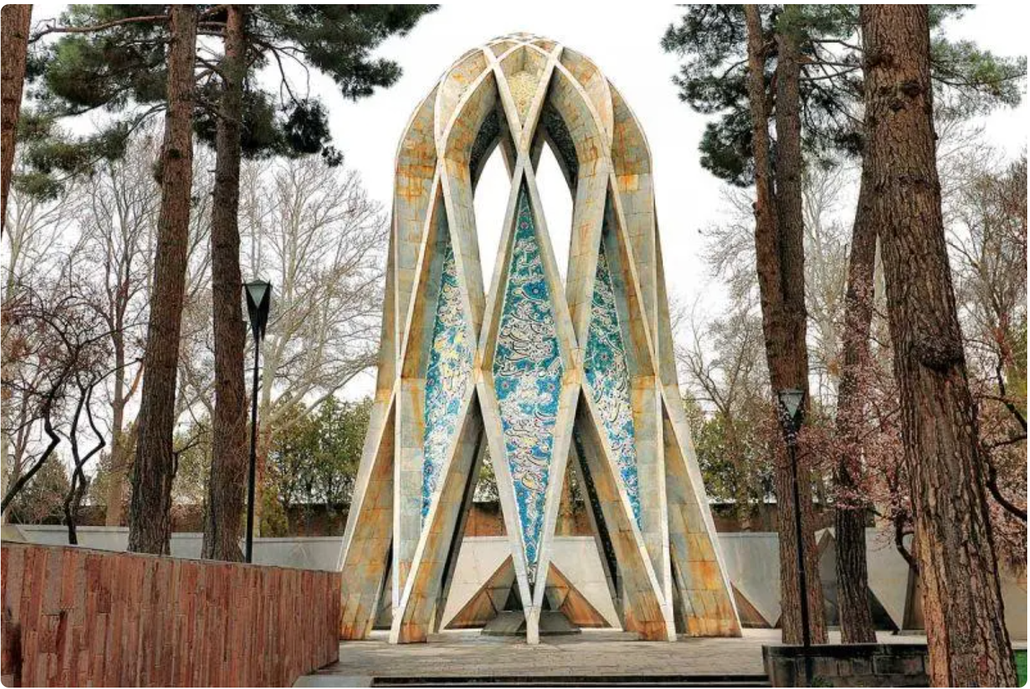 Persian poet and scholar Omar Khayyam's mausoleum in Neyshabur, Iran