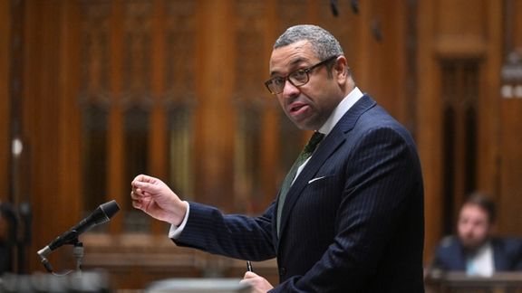 UK foreign secretary James Cleverly speaking in parliament on November 16, 2022
