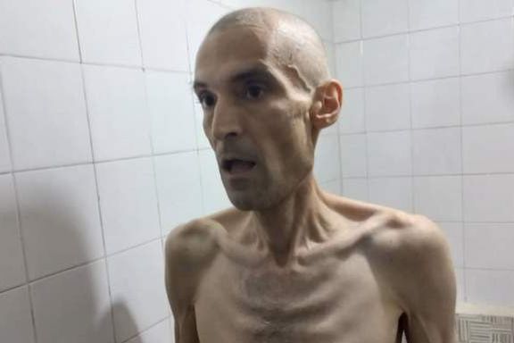 Farhad Meysami's photo from prison in hunger strike. January 2023