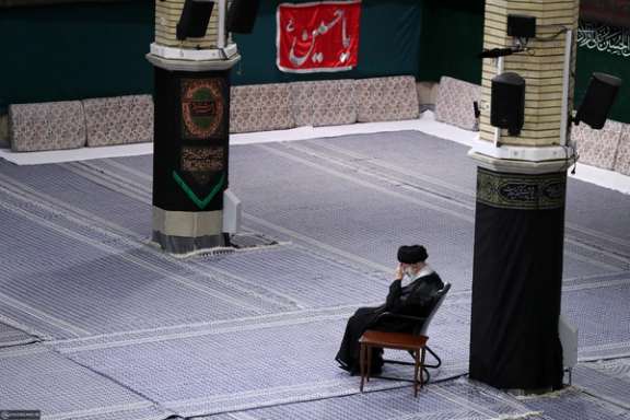 Iran’s Supreme Leader Ali Khamenei mourning during the Islamic month of Muharram alone at his Hussainiya, a part of the official residence, bureaucratic office and principal workplace of Khamenei