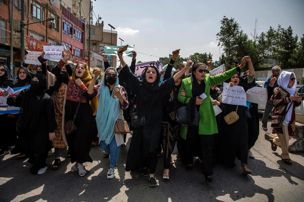 A protest rally by Afghan women  (file photo)