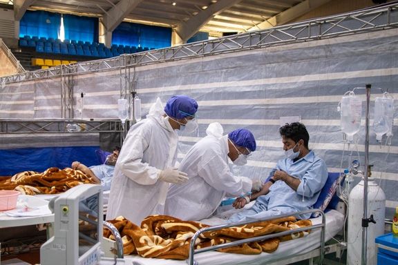 Covid patients in a Tehran hospital. Undated