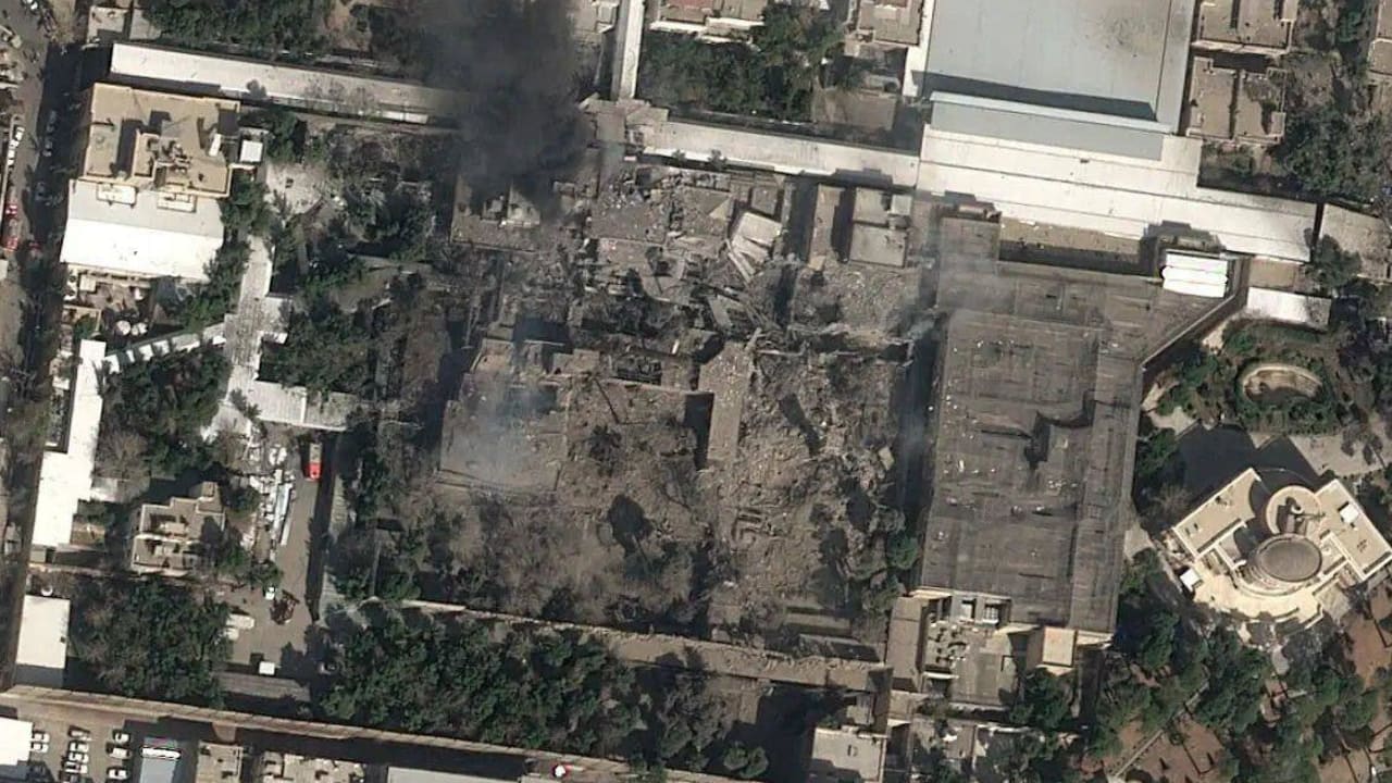 Satellite image shows extensive destruction at Ali Khamenei's compound in Tehran after the US-Israeli airstrike on Feb. 28 that killed Khamenei and several senior military commanders.