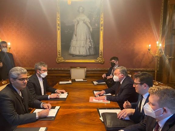 Iran's chief negotiator meeting with his Russian counterpart in Vienna. February 28, 2022