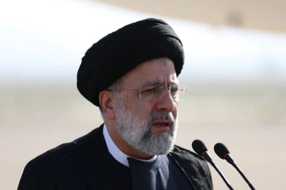 Iran's President Ebrahim Raisi speaking during a provincial visit on June 9, 2022