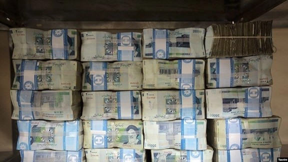Stacks of Iranian currency fast losing value. FILE PHOTO