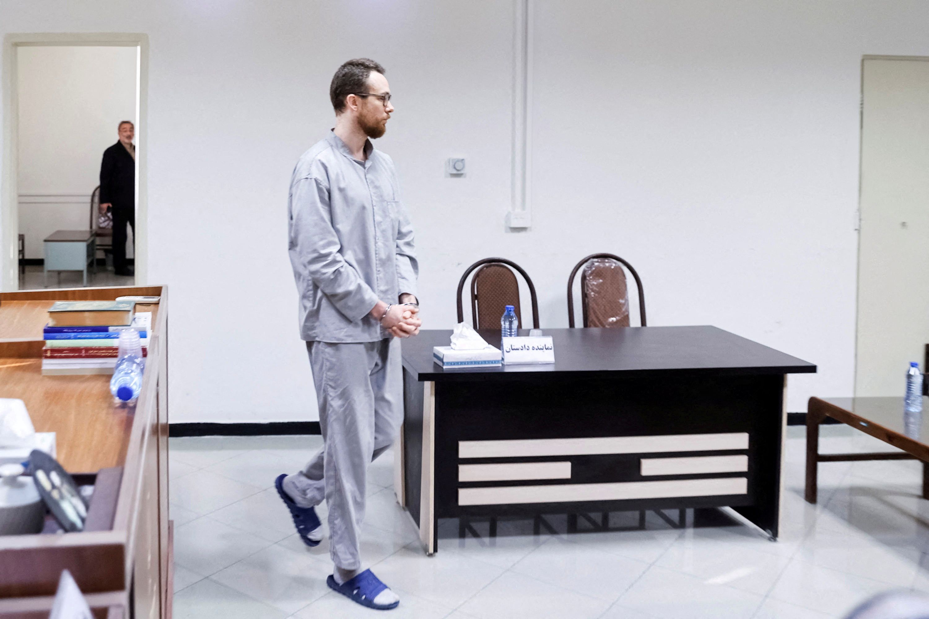 Swedish EU employee Johan Floderus attends a court session in Tehran, Iran, December 10, 2023. 