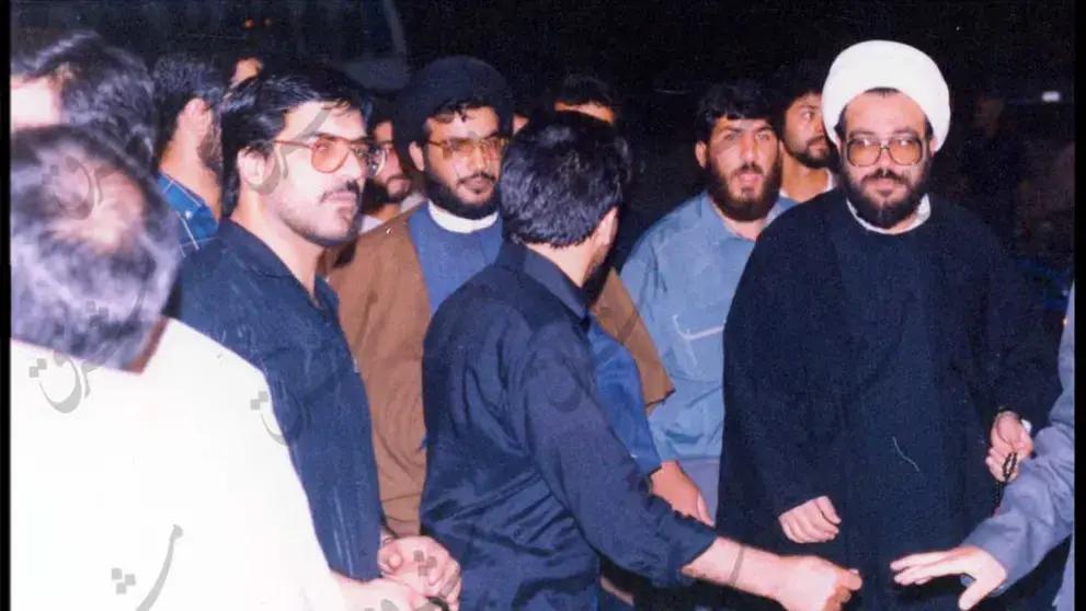 Sobhi Toufayli (white turban) with Hassan Nasrallah (black turban) (Undated)