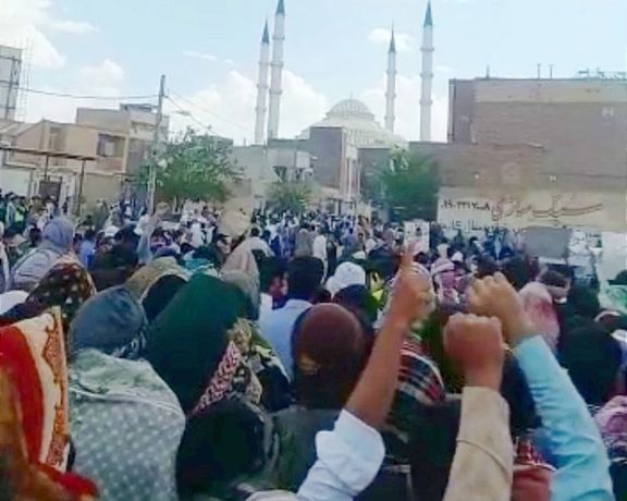 A protest rally by the people of Zahedan on March 17, 2023
