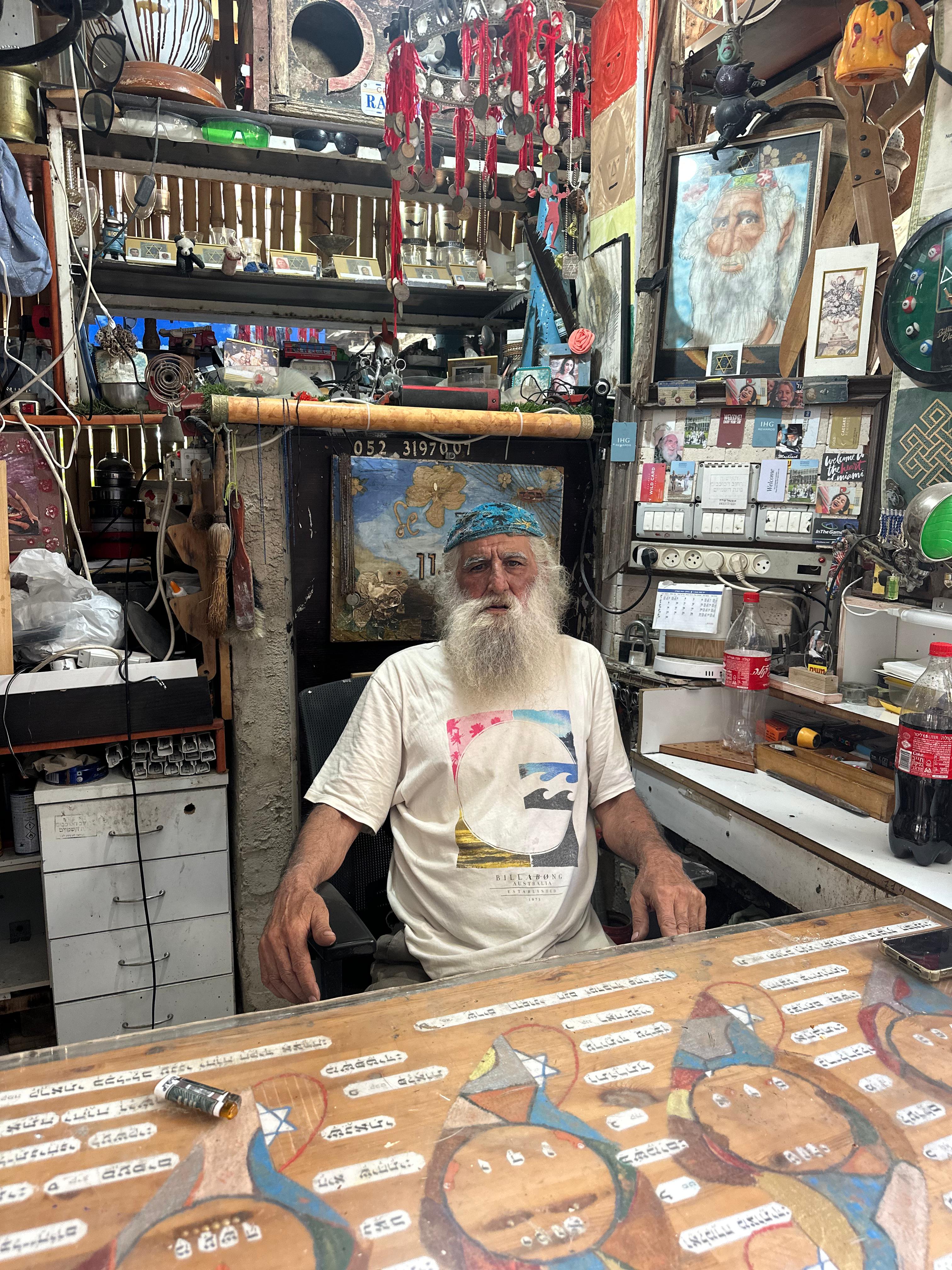 Amnon Sadeh at his shop in Bat Yam, June 15, 2025 