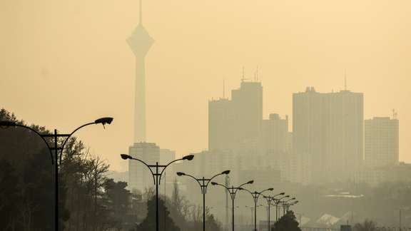 Air pollution blankets the skyline in Tehran