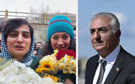 شاهزاده رضا پهلوی آزادی نیلوفر حامدی و الهه محمدی را تبریک گفت